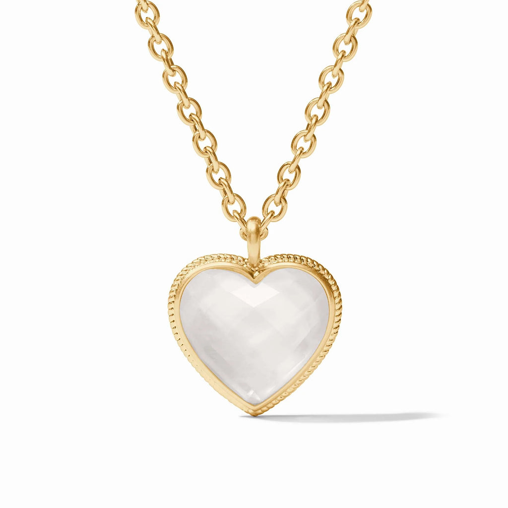 Julie Vos Heart Pendant in Iridescent Clear Crystal