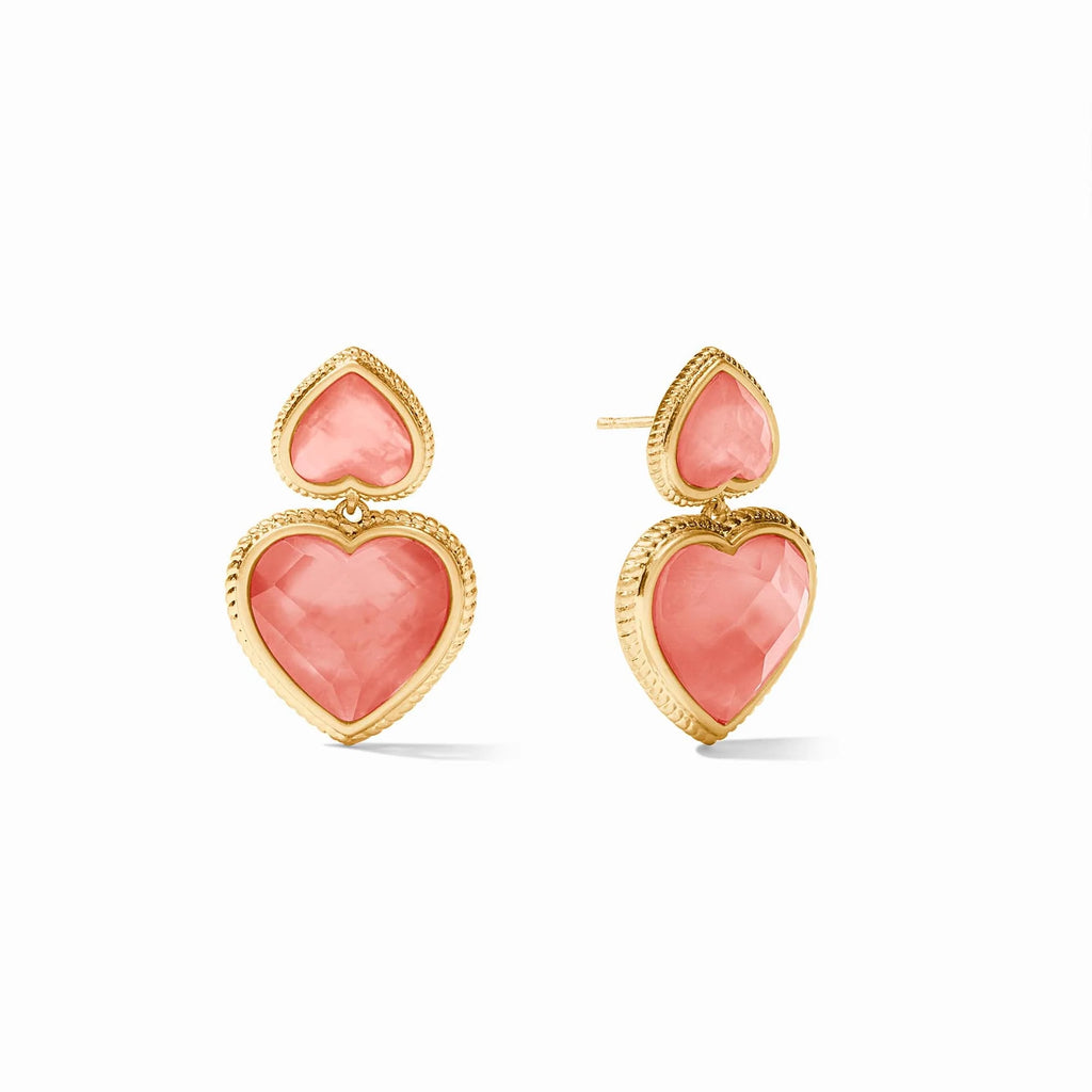 Julie Vos Heart Statement Earring in Iridescent Blush Pink