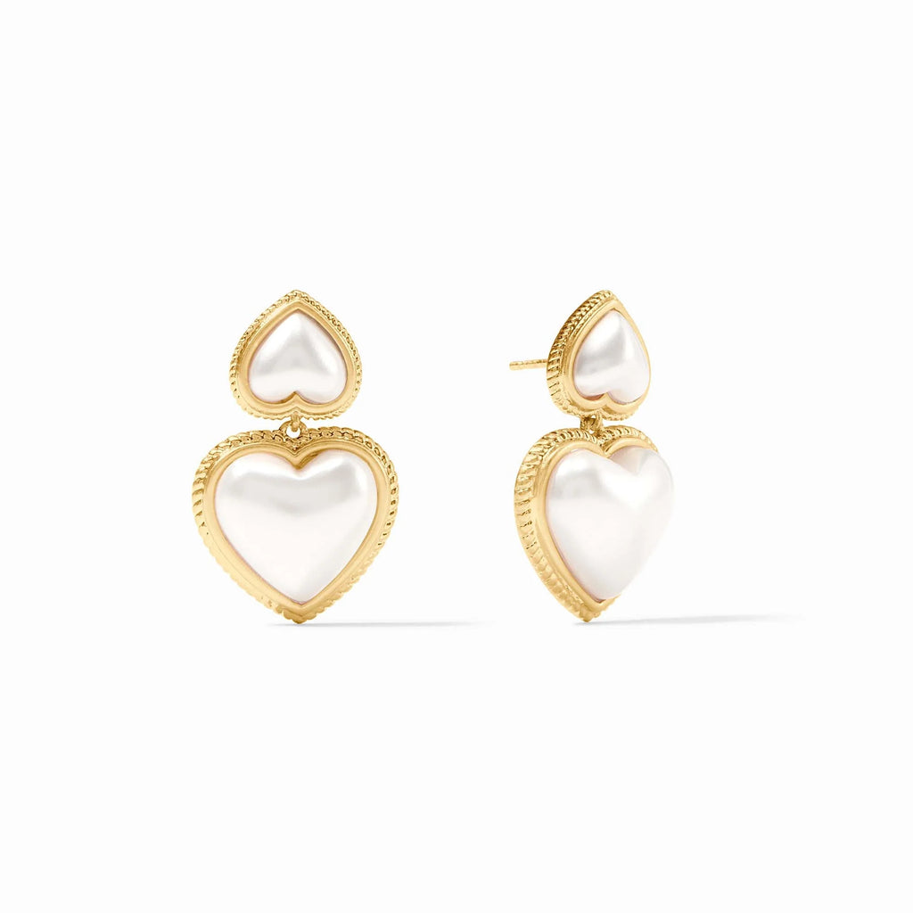 Julie Vos Heart Statement Earring in Pearl