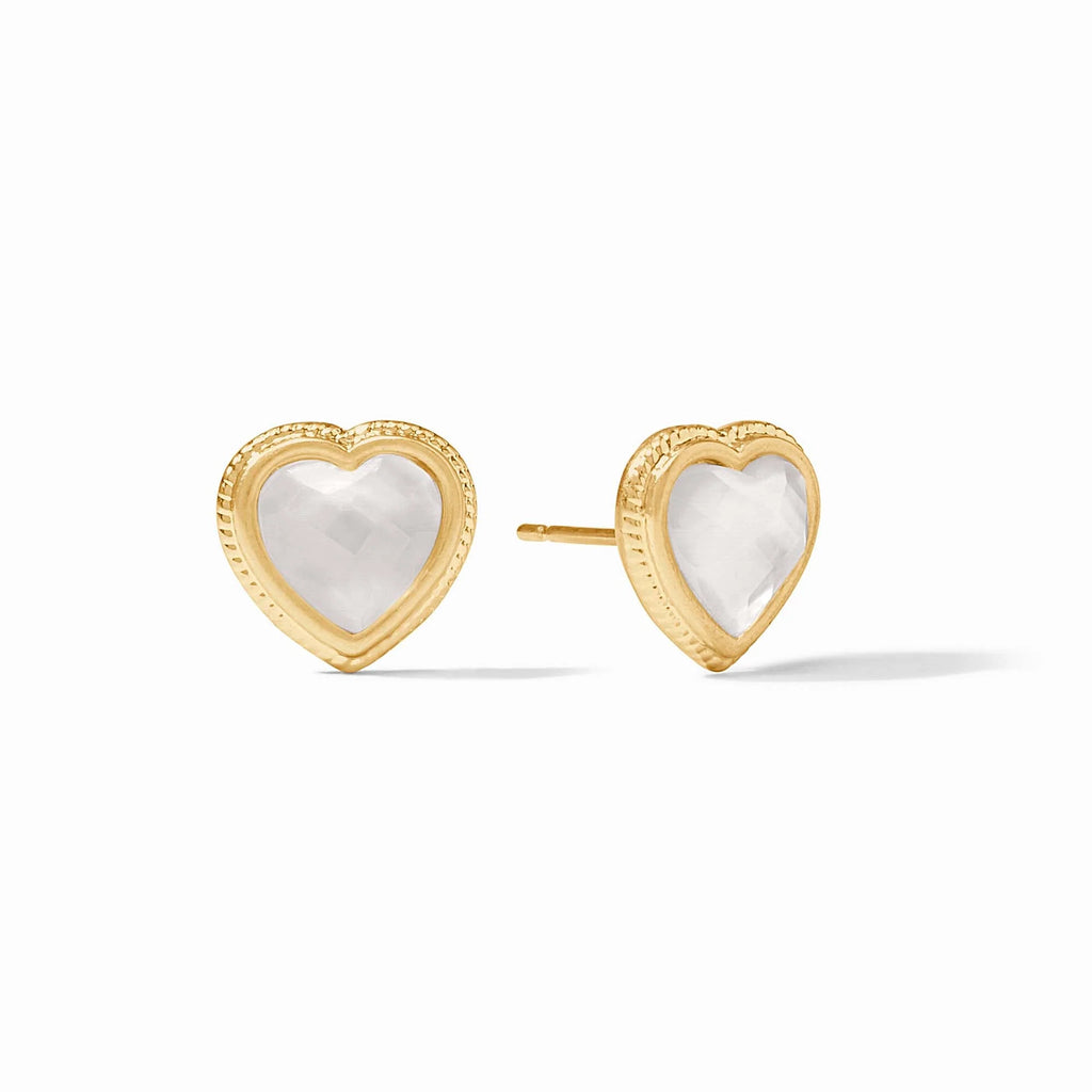 Julie Vos Heart Stud in Iridescent Clear Crystal