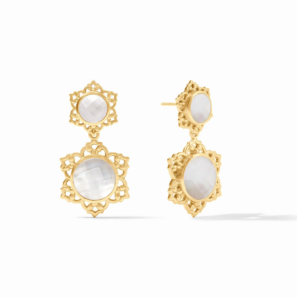 Julie Vos Helene Statement Earring in Mother of Pearl Gemstones