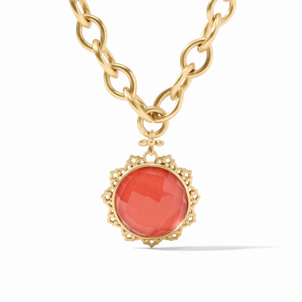 Julie Vos Helene Statement Necklace in Iridescent Coral