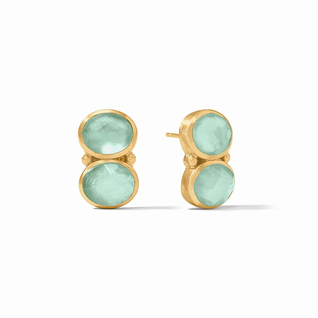 Julie Vos Honey Duo Earring in Iridescent Aquamarine Blue