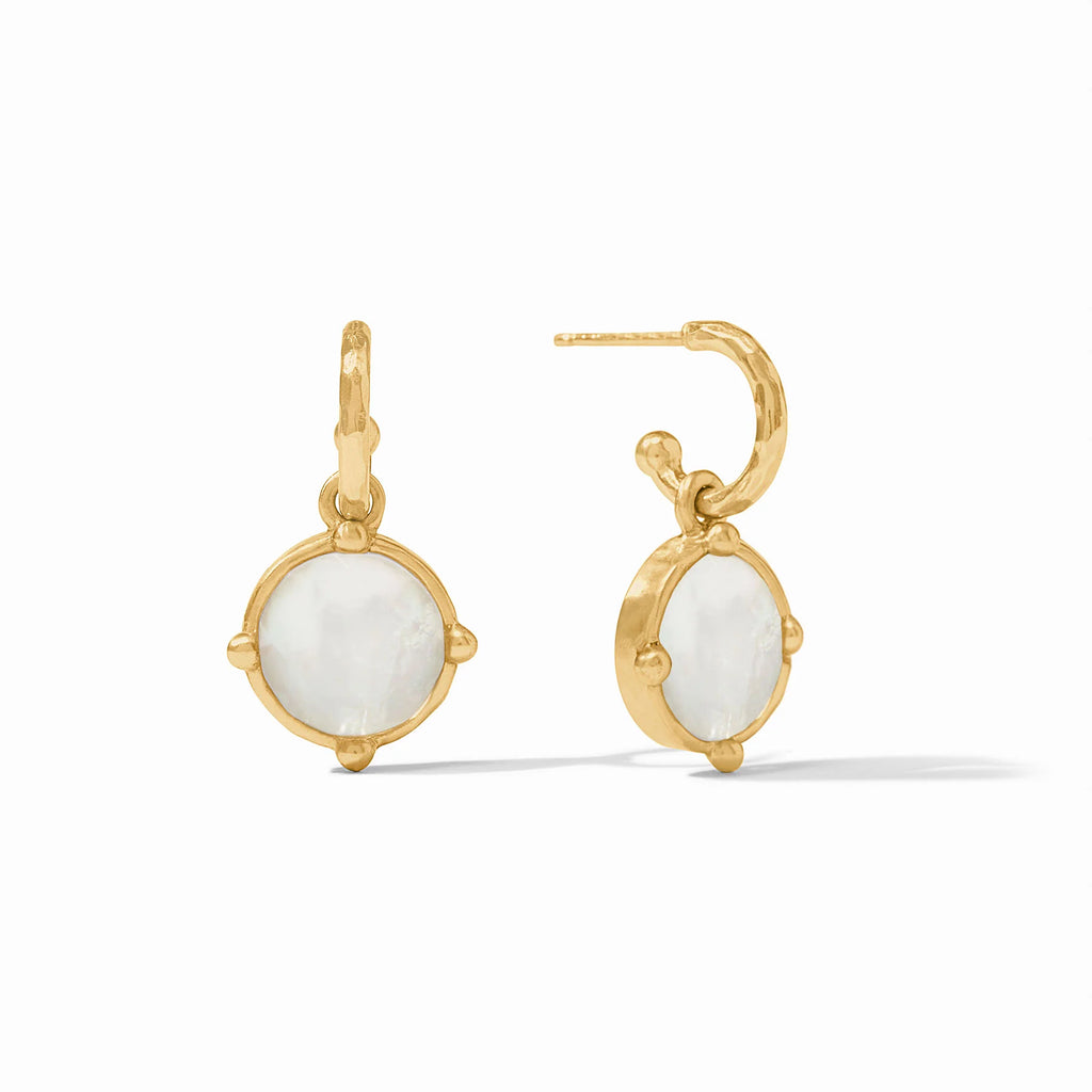 Julie Vos Honeybee Hoop & Charm Earring in Mother of Pearl