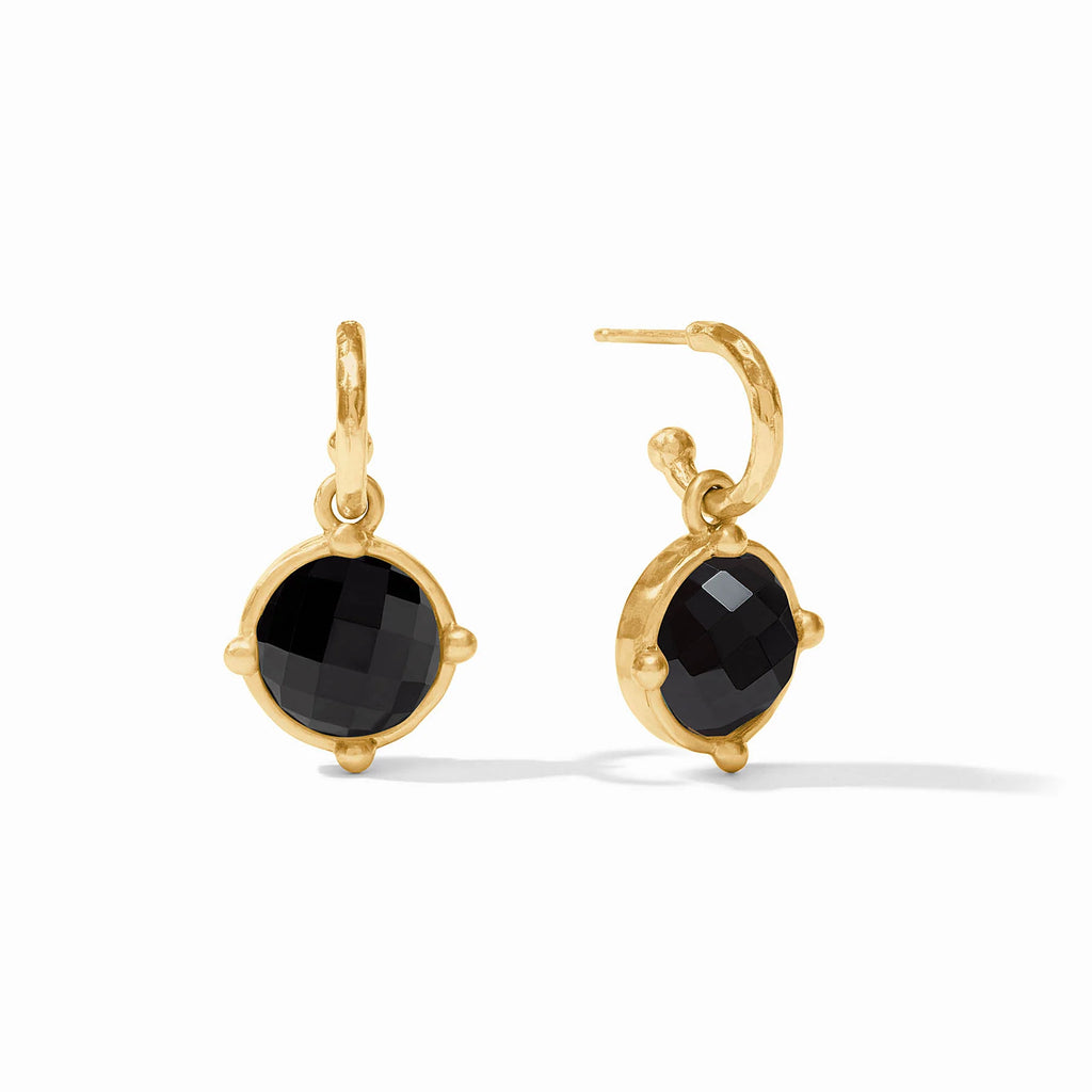 Julie Vos Honeybee Hoop & Charm Earring in Obsidian Black