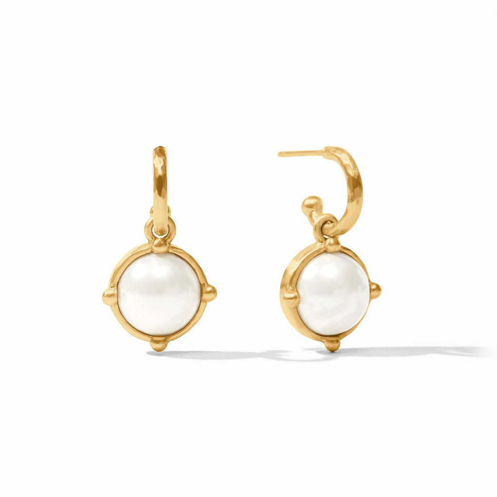 Julie Vos Honeybee Hoop & Charm Earring in Pearl