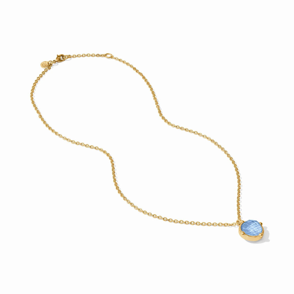 Julie Vos Honeybee Solitaire Necklace in Iridescent Chalcedony Blue