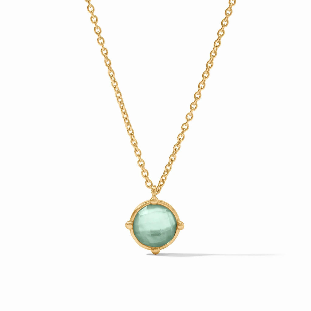 Julie Vos Honeybee Solitaire Necklace in Iridescent Aquamarine Blue