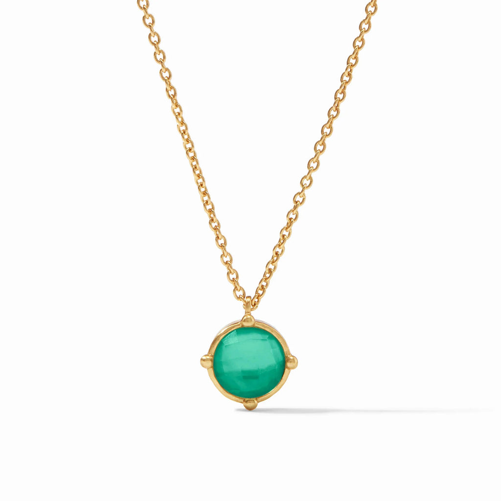 Julie Vos Honeybee Solitaire Necklace in Iridescent Emerald Green