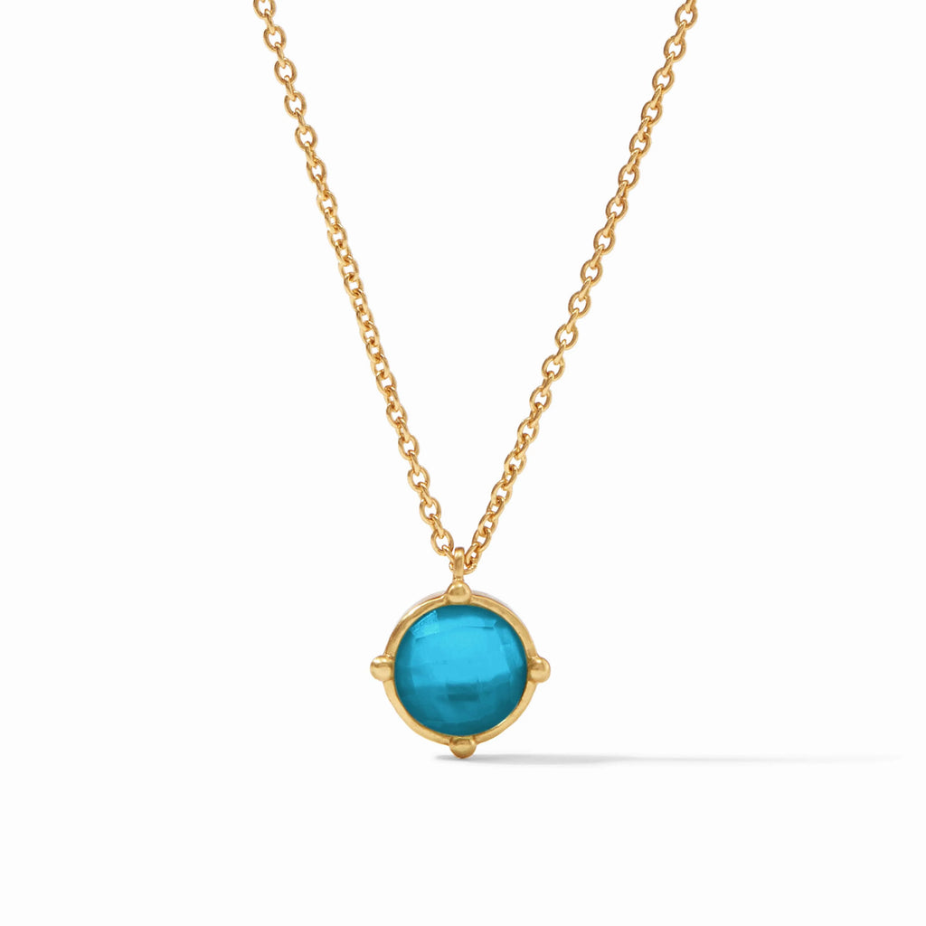 Julie Vos Honeybee Solitaire Necklace in Iridescent London Blue