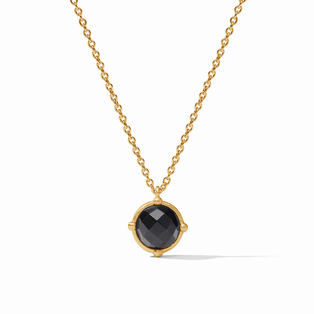 Julie Vos Honeybee Solitaire Necklace in Obsidian Black