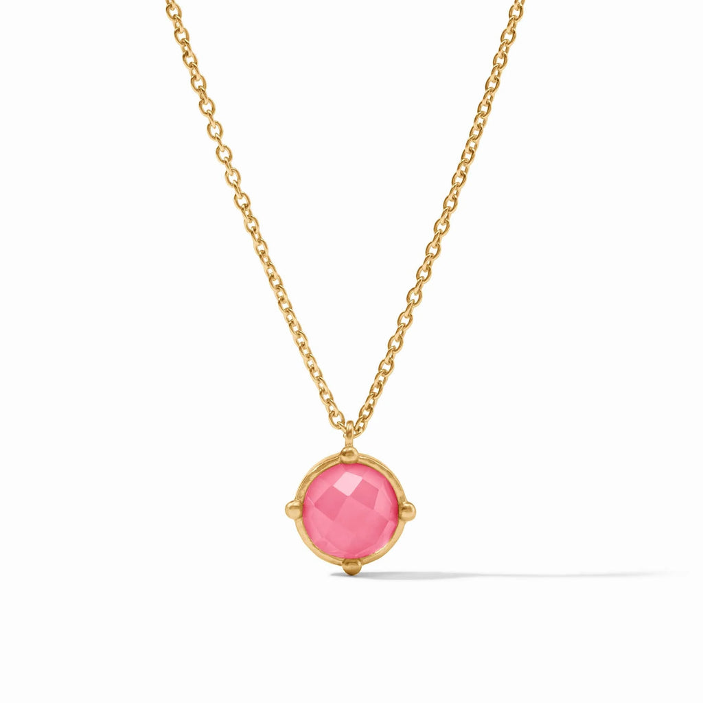 Julie Vos Honeybee Solitaire Necklace in Iridescent Peony Pink