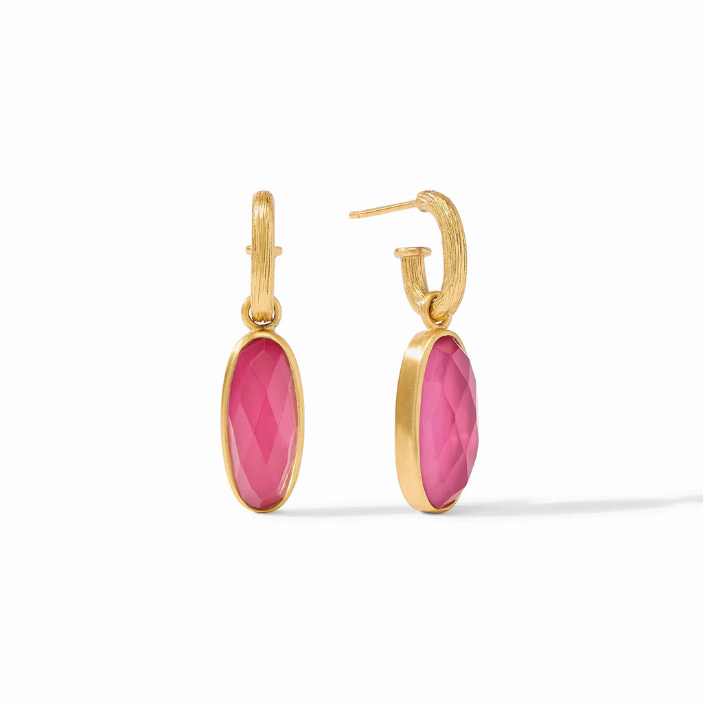 Julie Vos Ivy Hoop & Charm Earring in Iridescent Raspberry