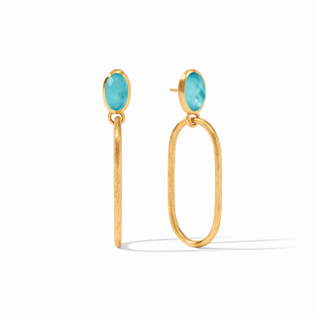 Julie Vos Ivy Statement Earring in Iridescent Bahamian Blue