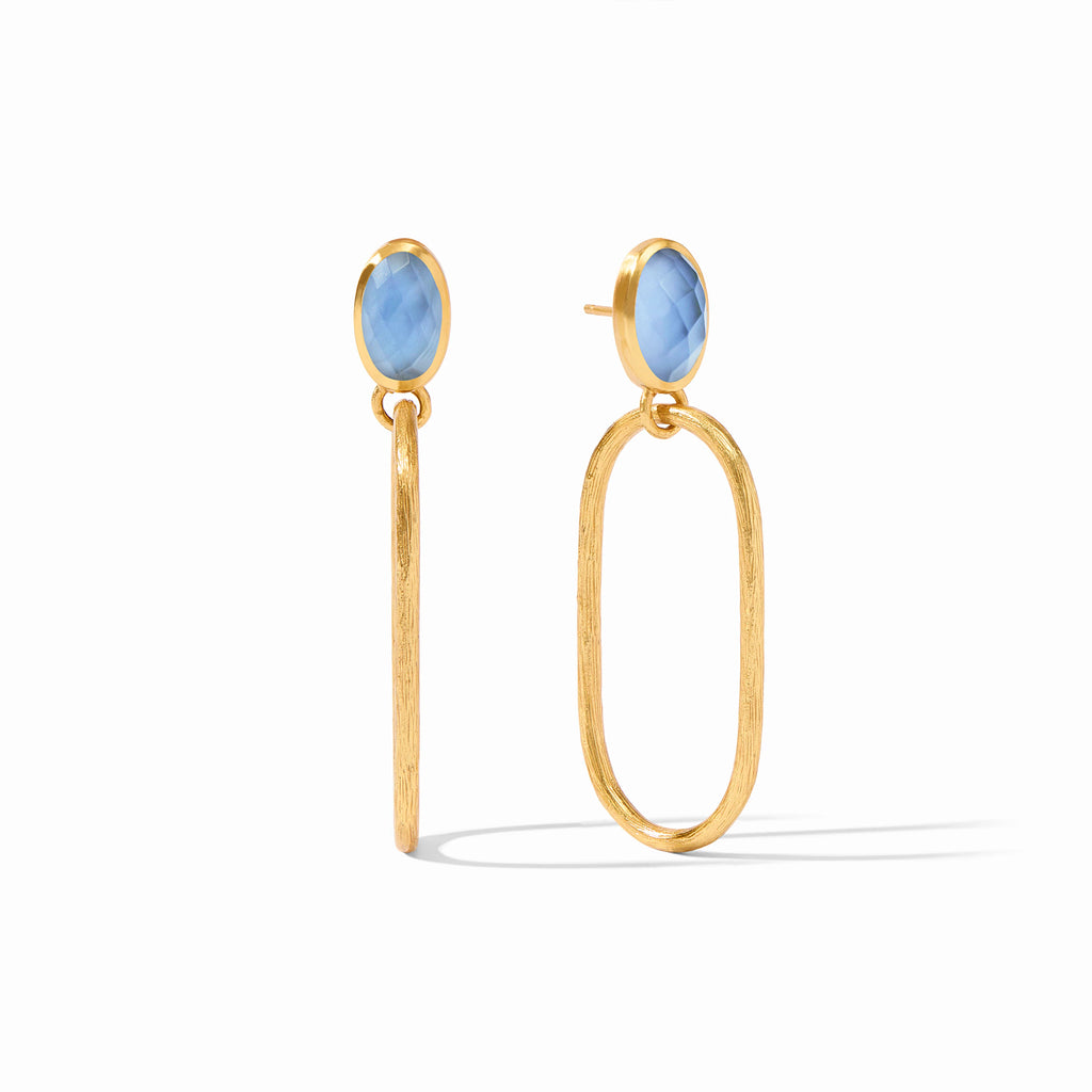 Julie Vos Ivy Statement Earring in Iridescent Chalcedony Blue