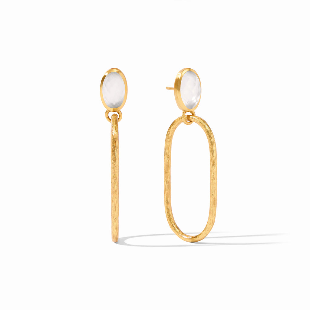 Julie Vos Ivy Statement Earring in Iridescent Clear Crystal