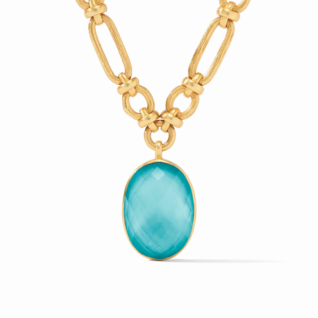 Julie Vos Ivy Statement Necklace in Iridescent Bahamian Blue