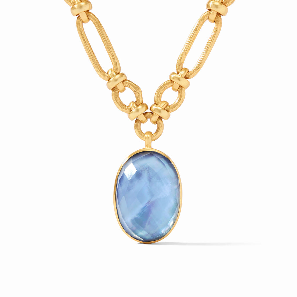 Julie Vos Ivy Statement Necklace in Iridescent Chalcedony Blue