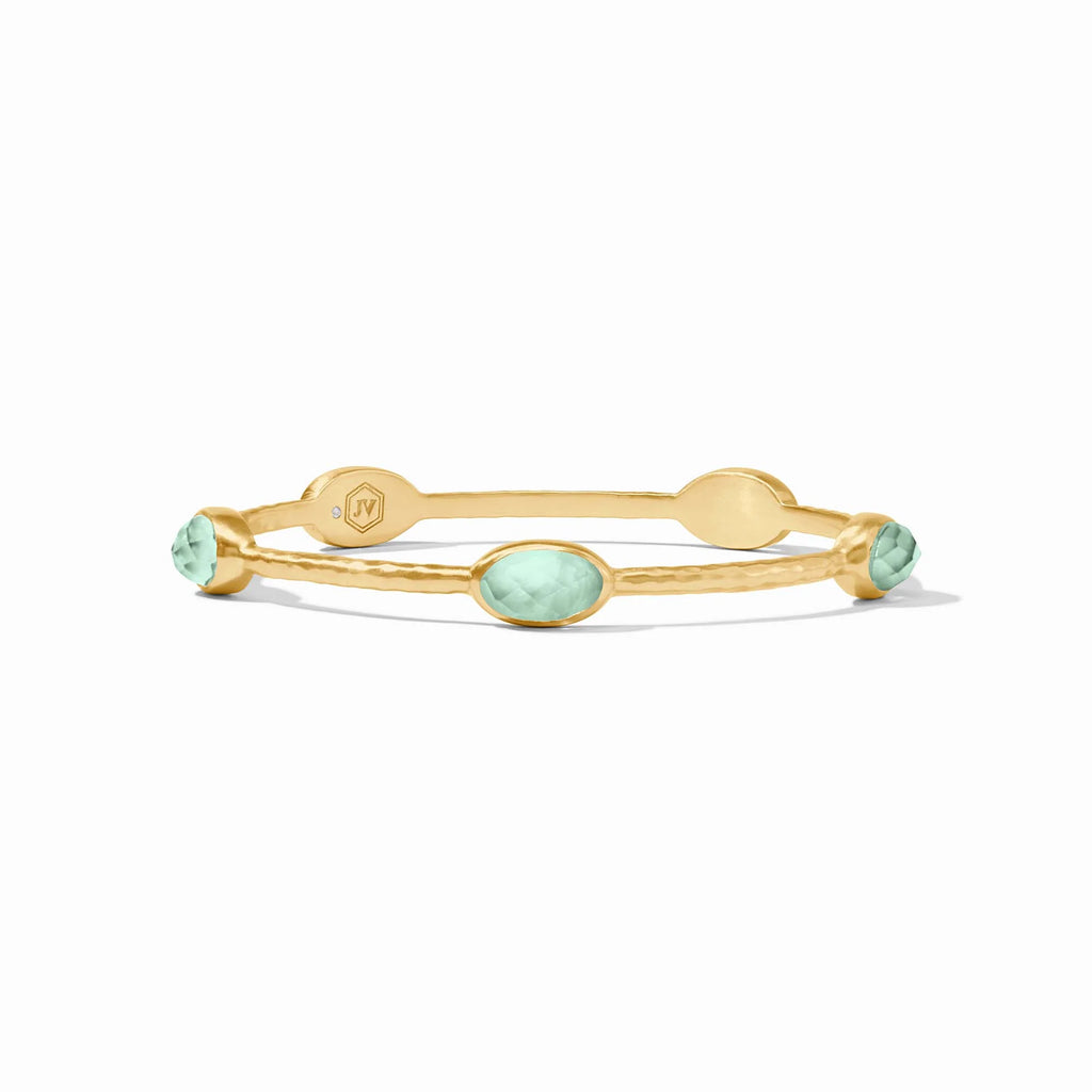 Julie Vos Ivy Stone Bangle in Iridescent Aquamarine Blue