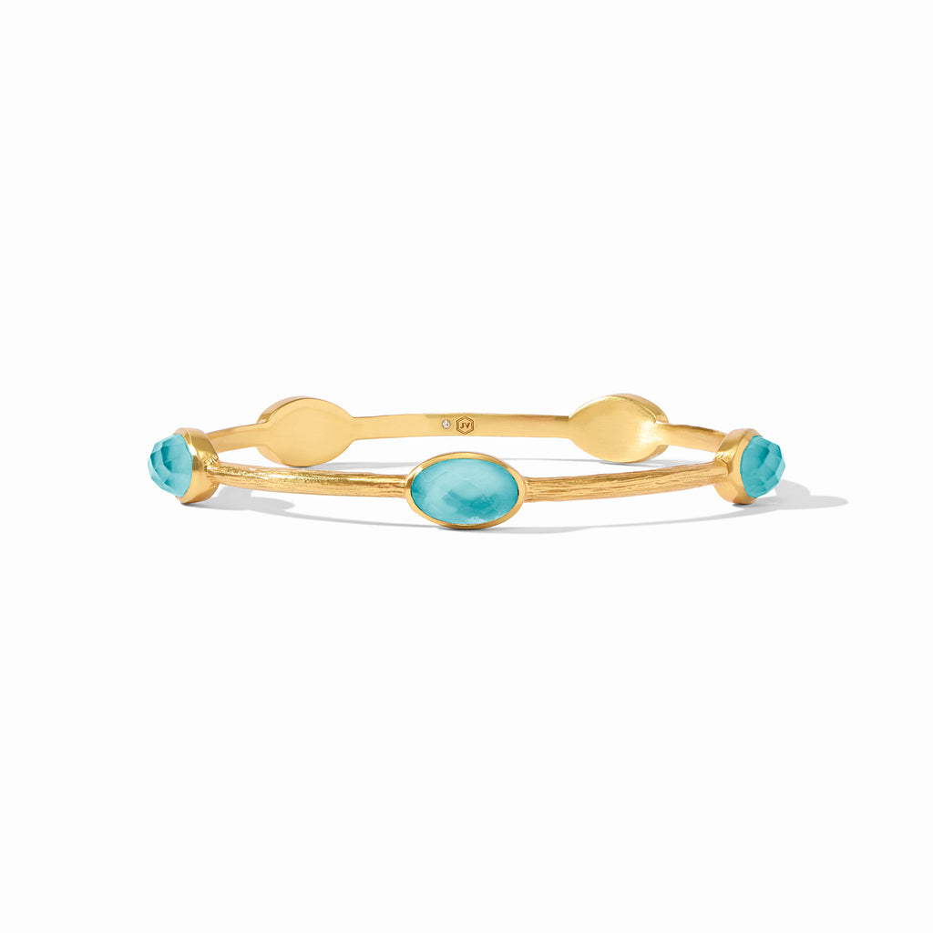 Julie Vos Ivy Stone Bangle in Iridescent Bahamian Blue