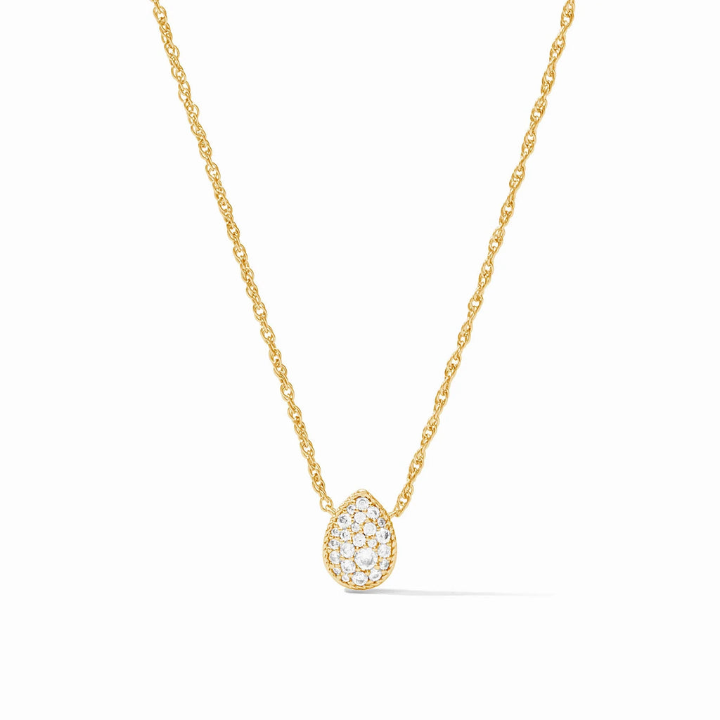 Julie Vos Luna Teardrop Delicate Necklace in Cubic Zirconia