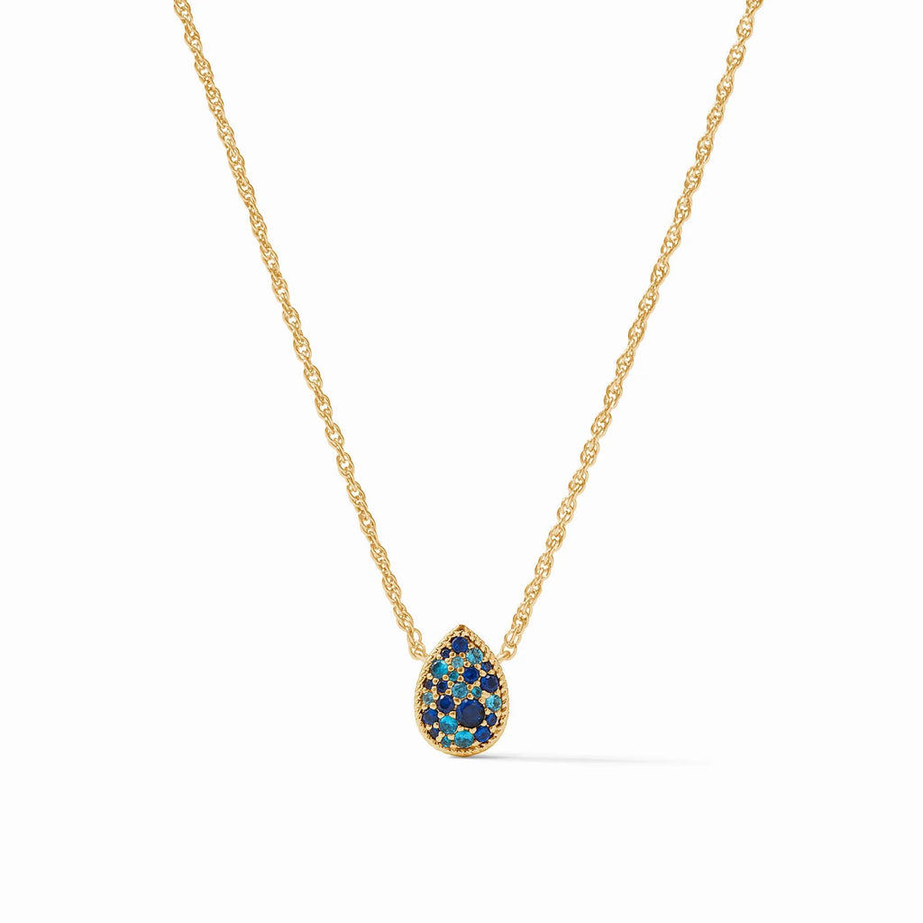 Julie Vos Luna Teardrop Delicate Necklace in Ombre Blue