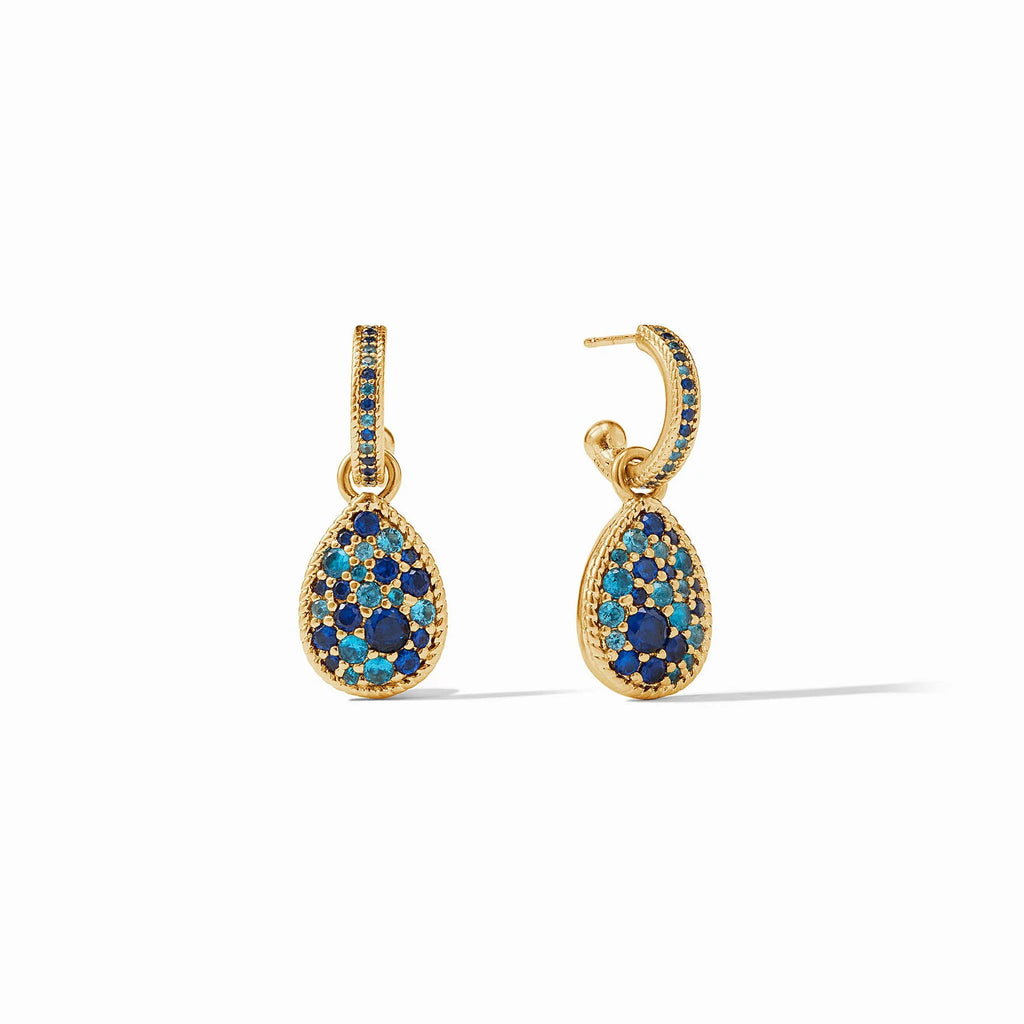 Julie Vos Luna Teardrop Hoop & Charm Earring in Ombre Blue