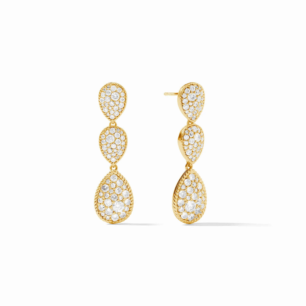 Julie Vos Luna Teardrop Tier Earring in Cubic Zirconia