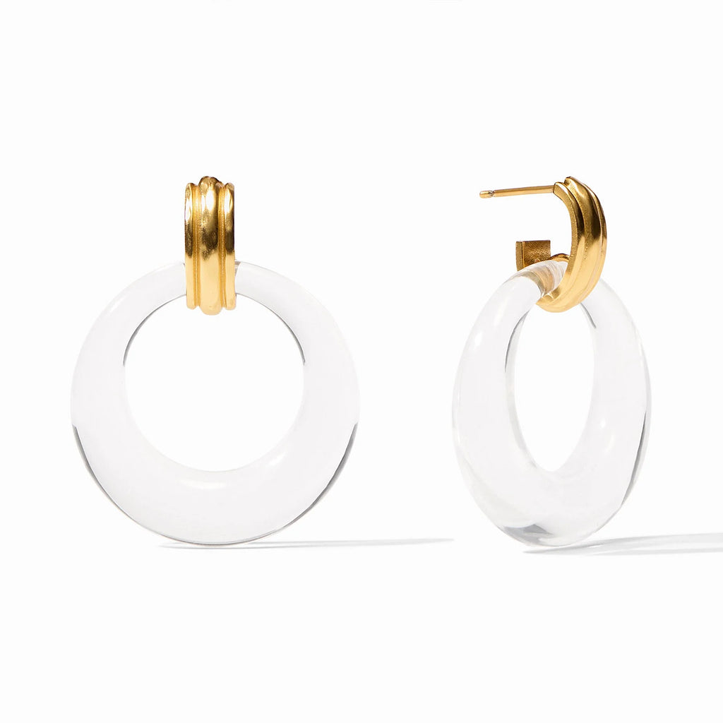 Julie Vos Madison Doorknocker Earring in Clear