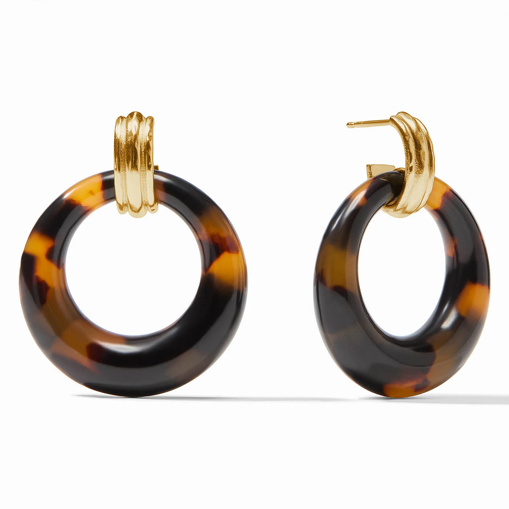 Julie Vos Madison Doorknocker Earring in Tortoise Shell