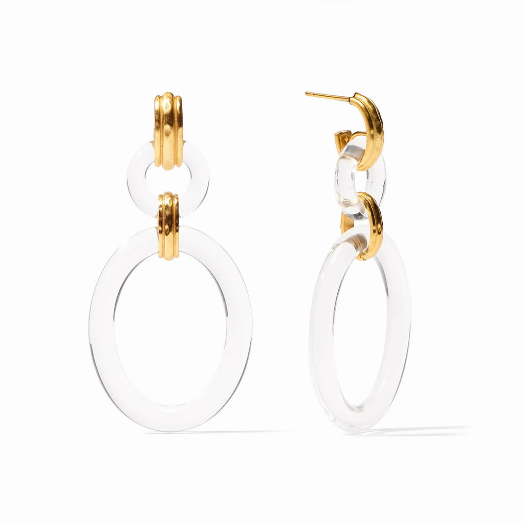 Julie Vos Madison Link Earring in Clear