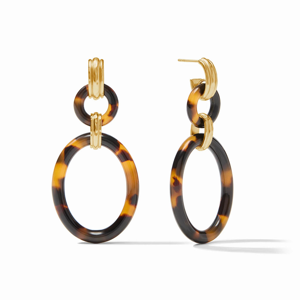 Julie Vos Madison Link Earring in Tortoise Shell