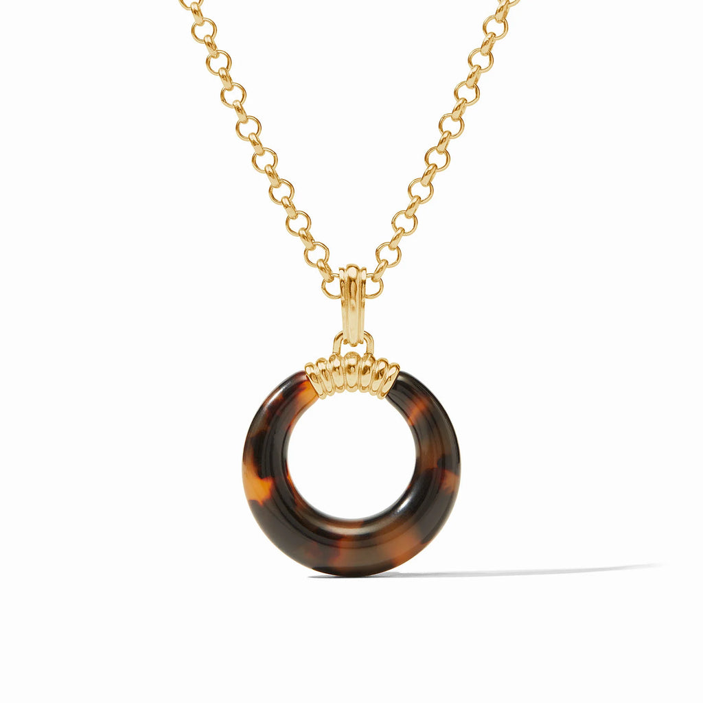 Julie Vos Madison Statement Pendant in Tortoise Shell