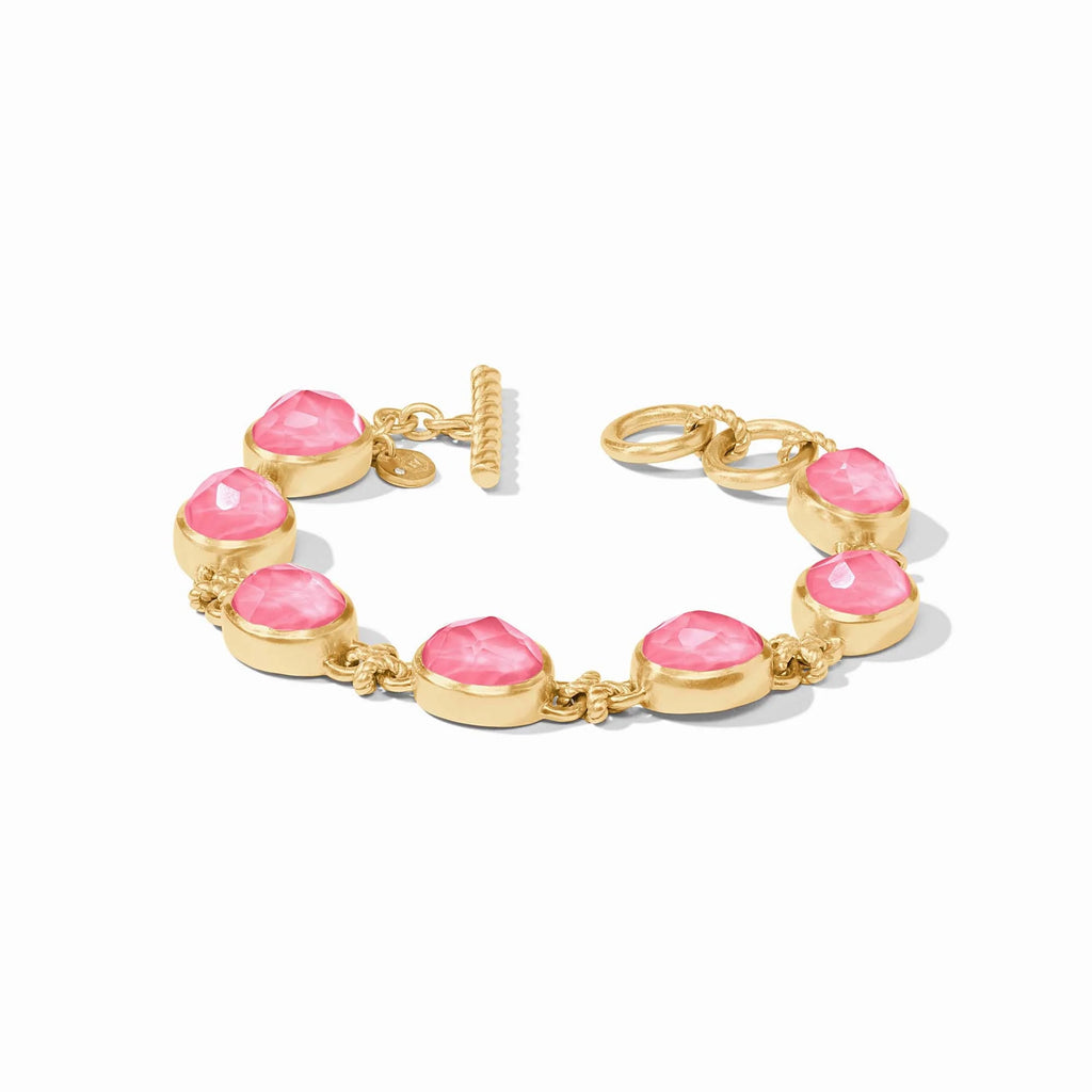 Julie Vos Nassau Demi Stone Bracelet in Iridescent Peony Pink