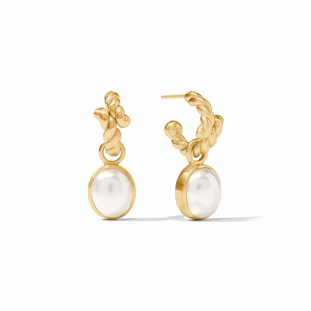 Julie Vos Nassau Hoop & Charm Earring in Pearl