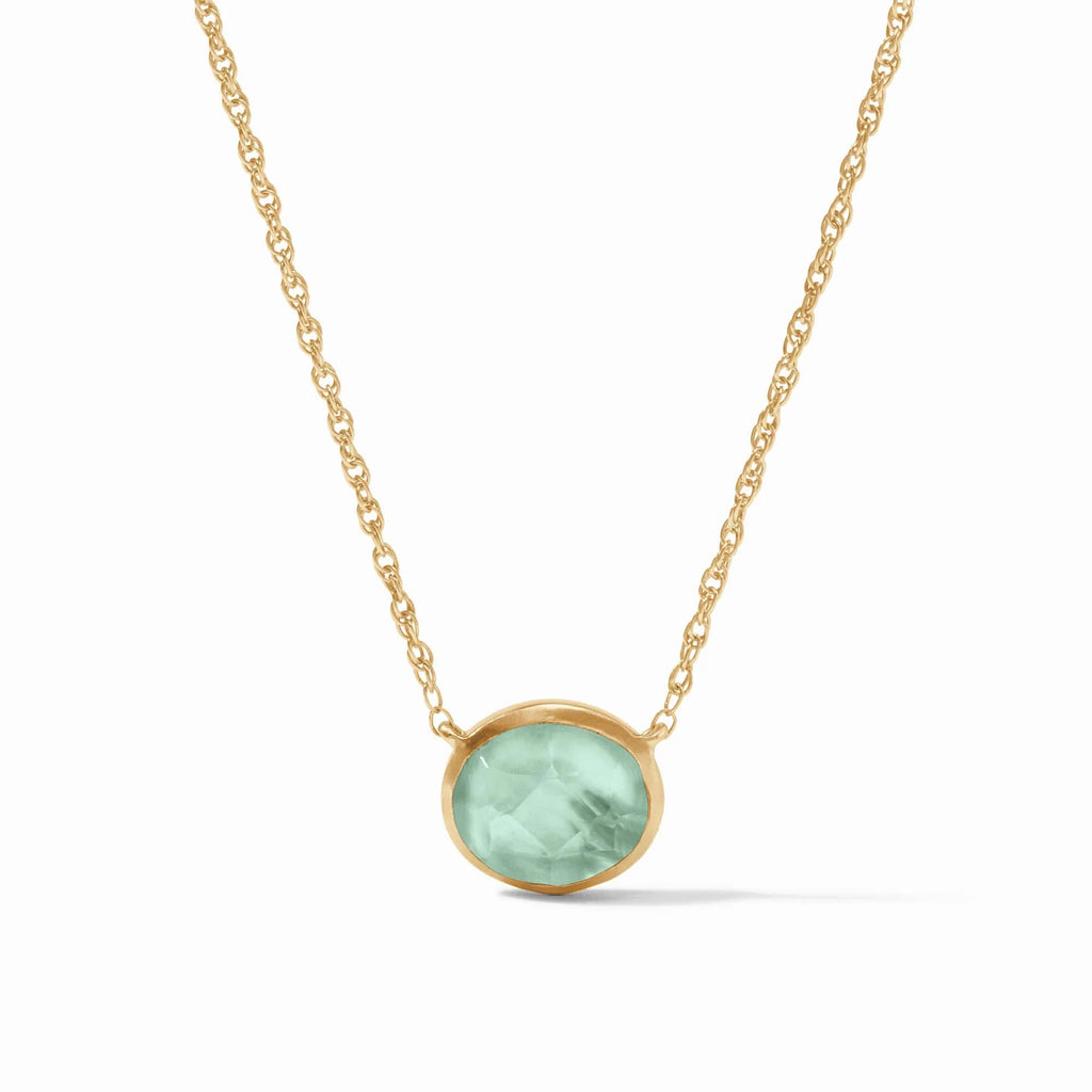 Julie Vos Nassau Solitaire Necklace in Iridescent Aquamarine Blue