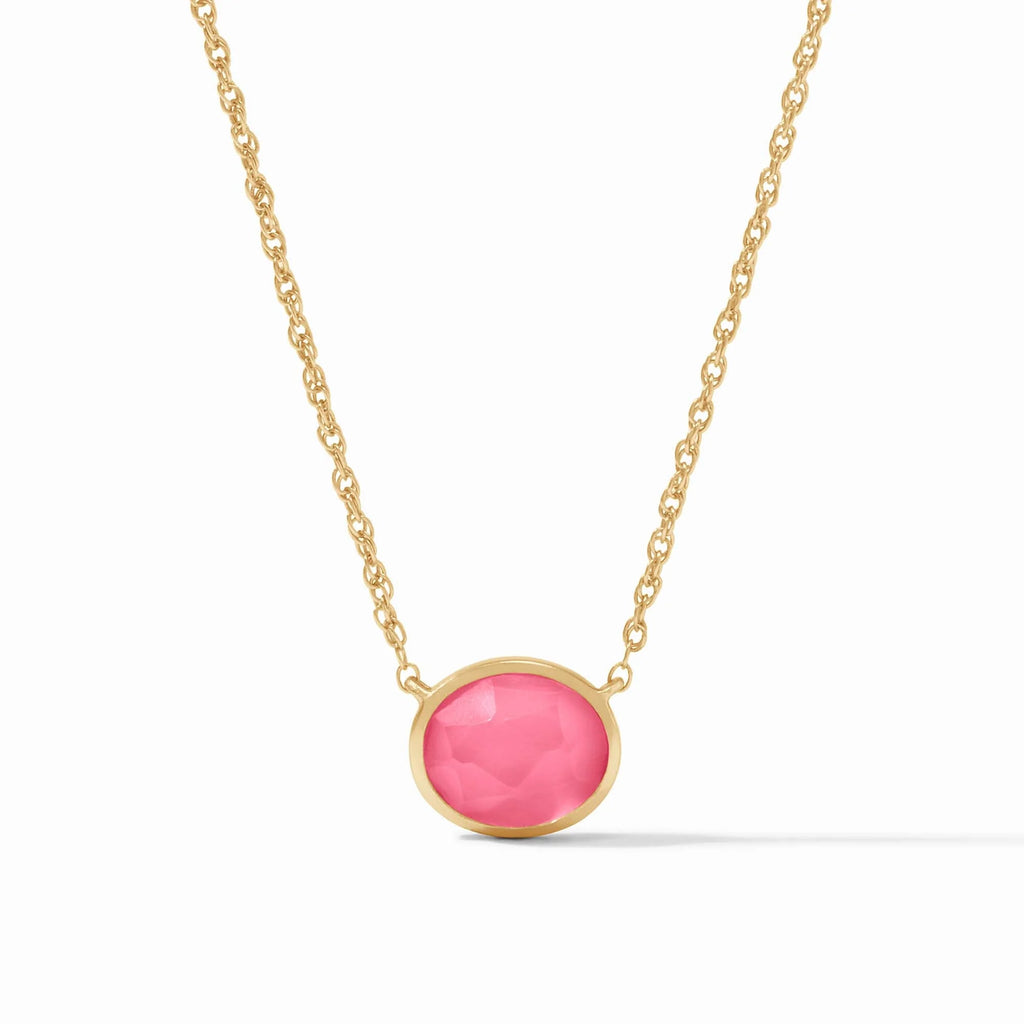 Julie Vos Nassau Solitaire Necklace in Iridescent Peony Pink