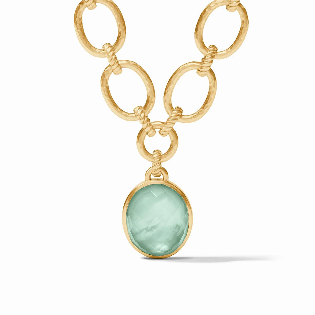 Julie Vos Nassau Statement Necklace in Iridescent Aquamarine Blue