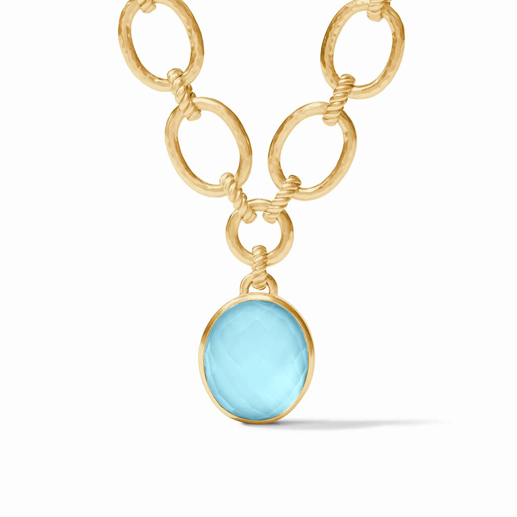 Julie Vos Nassau Statement Necklace in Iridescent Capri Blue