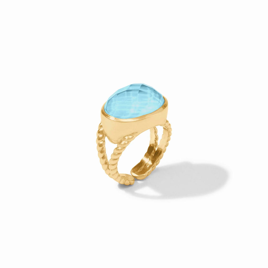 Julie Vos Nassau Statement Ring in Iridescent Capri Blue