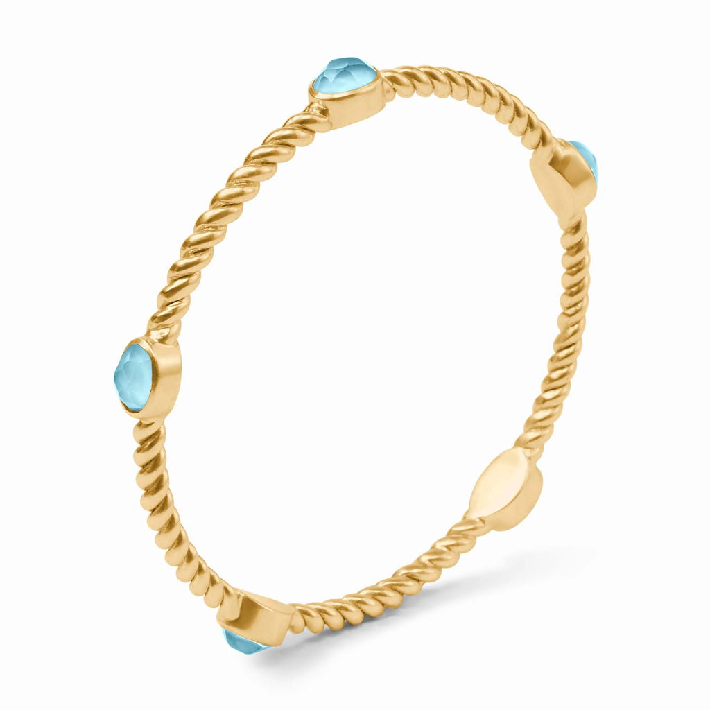 Julie Vos Nassau Stone Bangle in Iridescent Capri Blue