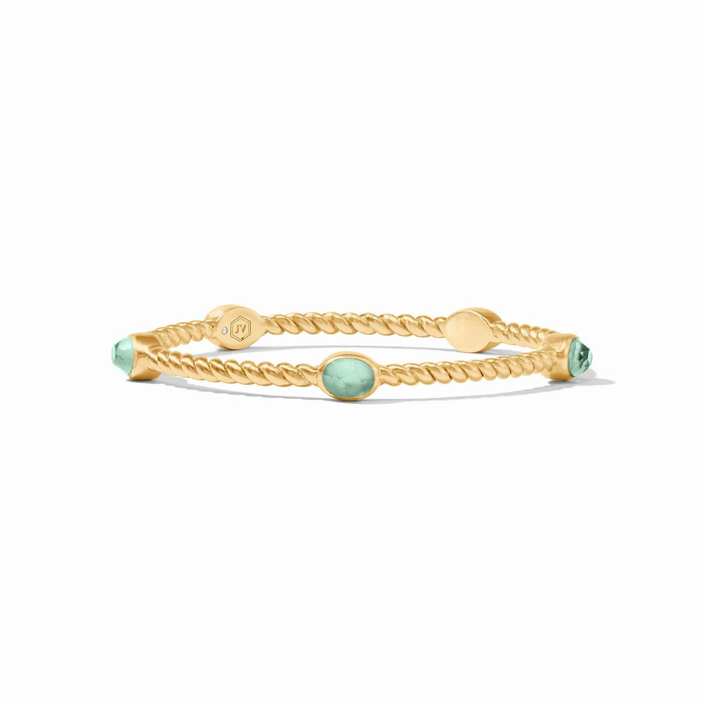 Julie Vos Nassau Stone Bangle in Iridescent Aquamarine Blue