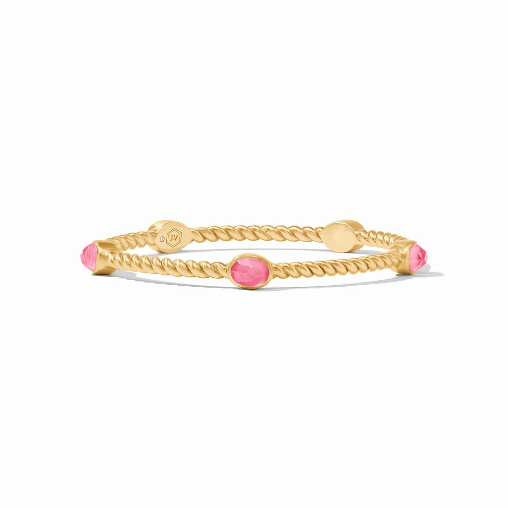 Julie Vos Nassau Stone Bangle in Iridescent Peony Pink