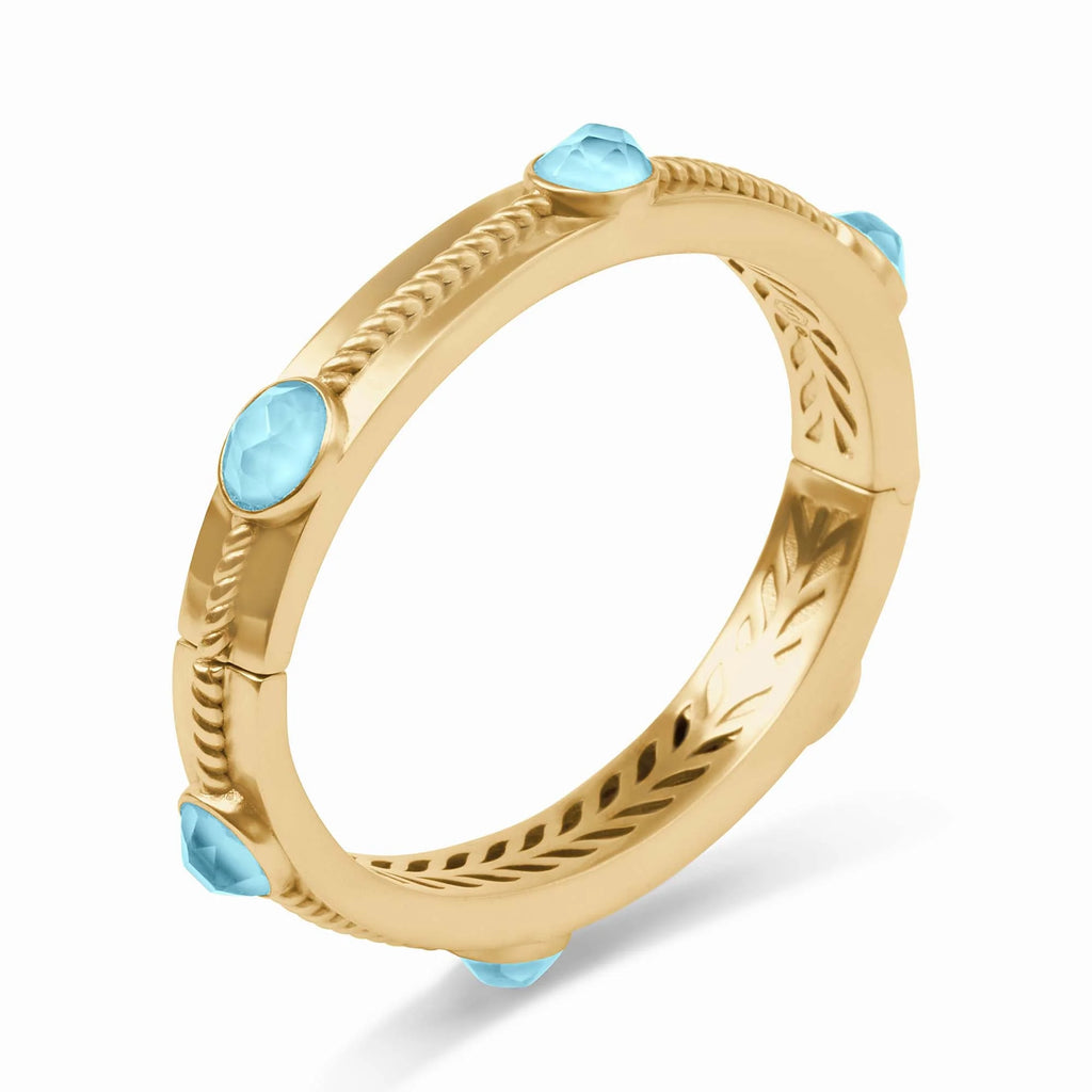 Julie Vos Nassau Stone Hinge Bangle in Iridescent Capri Blue