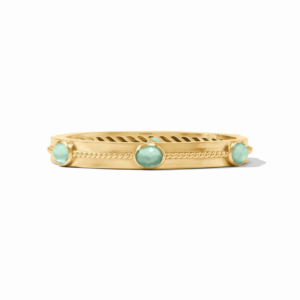 Julie Vos Nassau Stone Hinge Bangle in Iridescent Aquamarine Blue