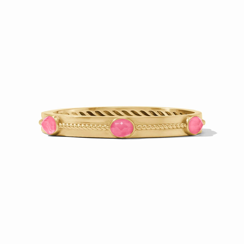 Julie Vos Nassau Stone Hinge Bangle in Iridescent Peony Pink