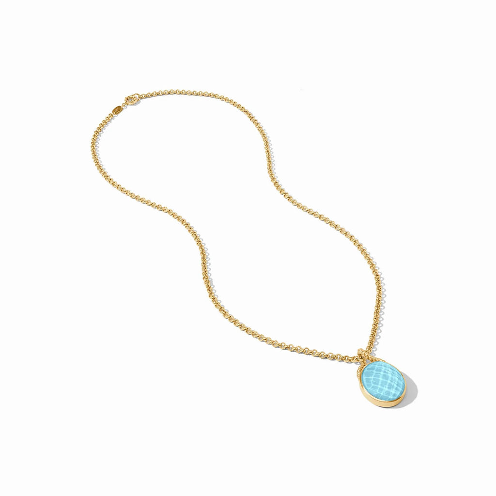 Julie Vos Nassau Stone Pendant in Iridescent Capri Blue