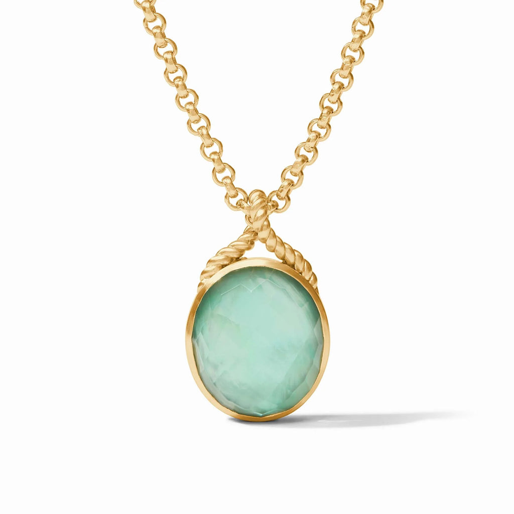 Julie Vos Nassau Stone Pendant in Iridescent Aquamarine Blue