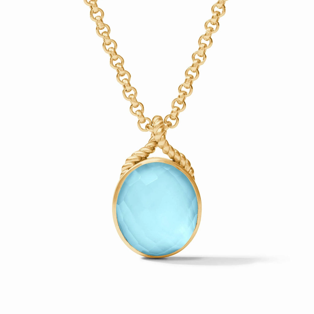 Julie Vos Nassau Stone Pendant in Iridescent Capri Blue