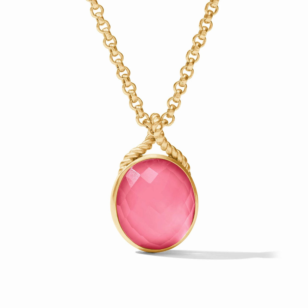 Julie Vos Nassau Stone Pendant in Iridescent Peony Pink